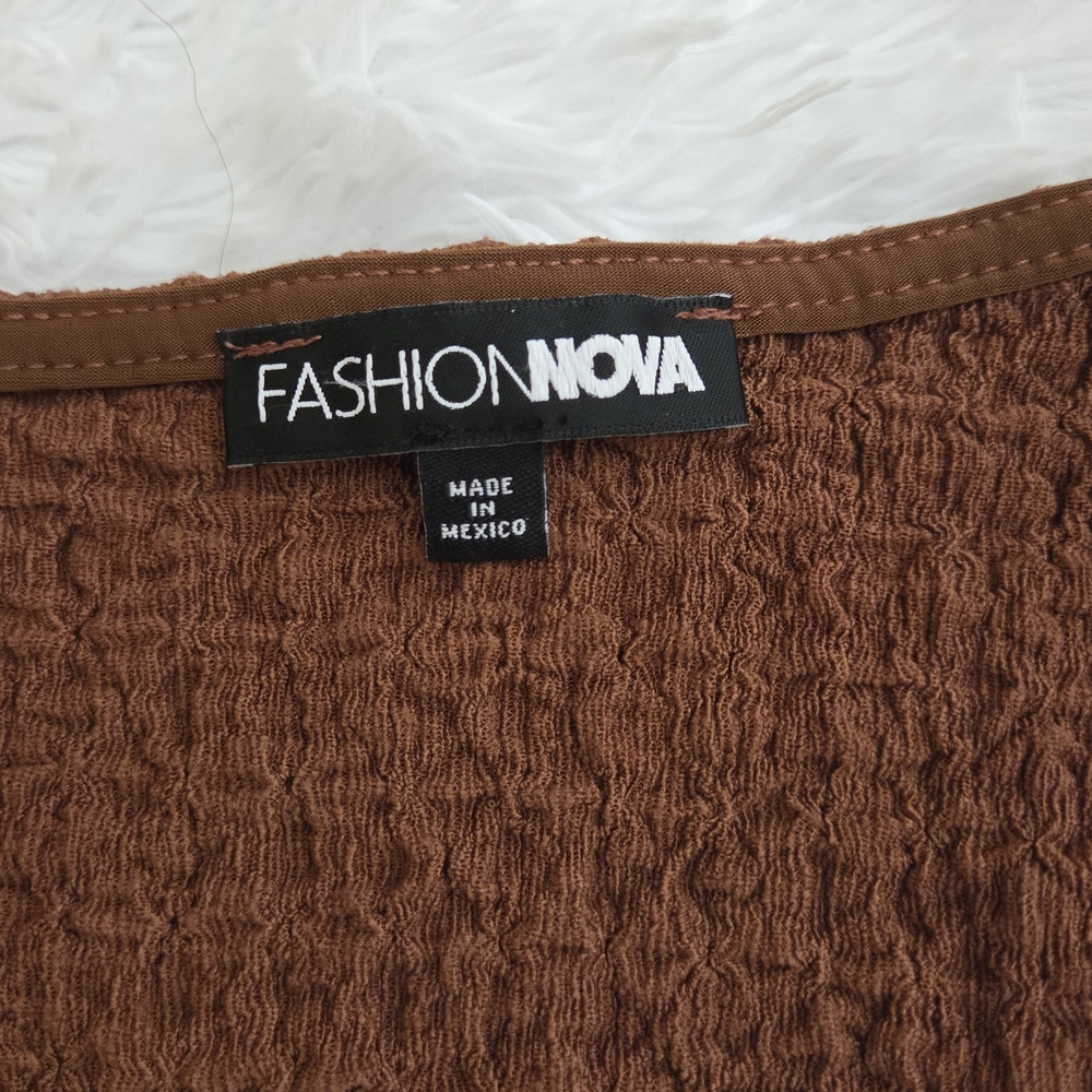 Fashion Nova Brown Textured Tank Top - Picture 2 of 2